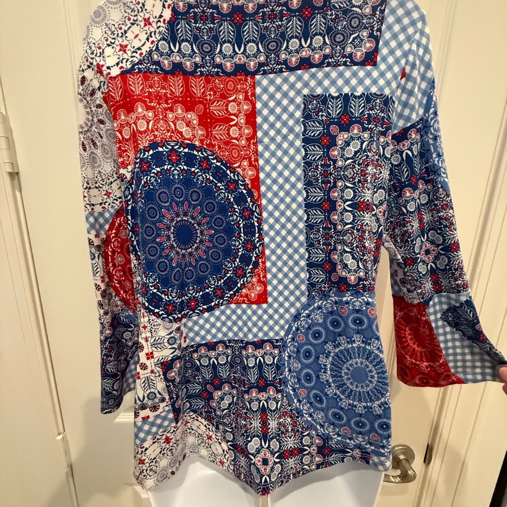 Ruby Road Women's Multicolor Patchwork Top Pm Exc… - image 3